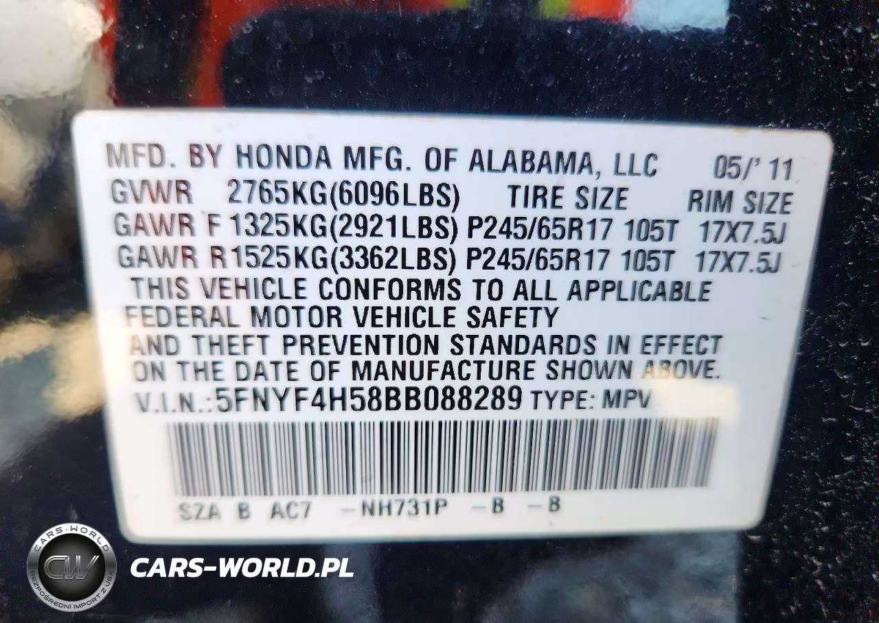 2011 Honda Pilot Exl VIN:5FNYF4H58BB088289 - 13