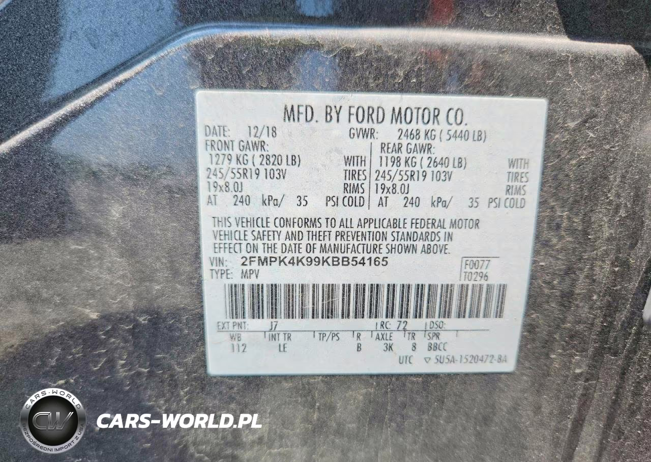 2019 Ford Edge Titanium VIN:2FMPK4K99KBB54165 - 12