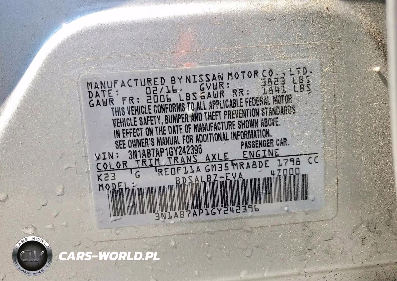 2016 Nissan Sentra S VIN:3N1AB7AP1GY242396 - 13