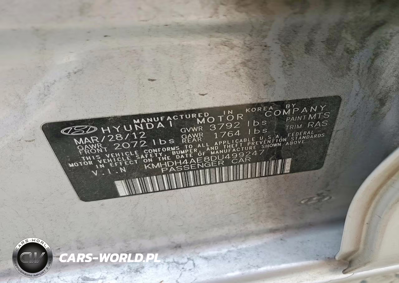 2013 Hyundai Elantra Limited VIN:KMHDH4AE8DU499247 - 12