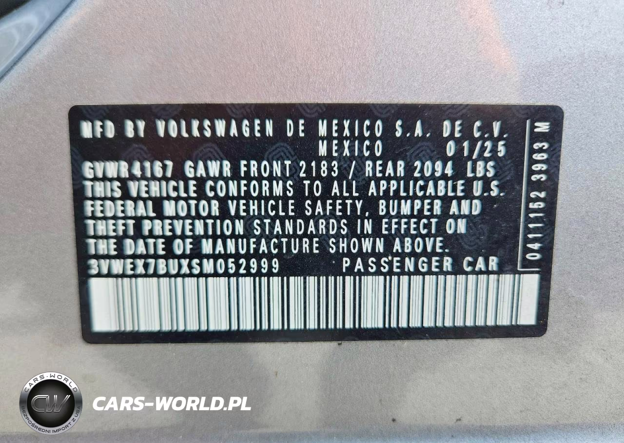 2025 Volkswagen Jetta Se VIN:3VWEX7BUXSM052999 - 12