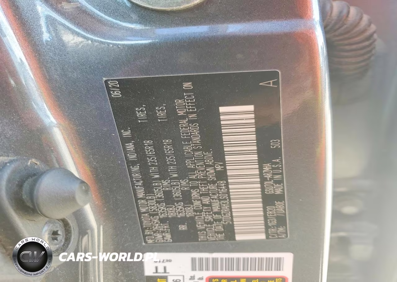 2020 Toyota Highlander Xle VIN:5TDGZRAH3LS016448 - 12
