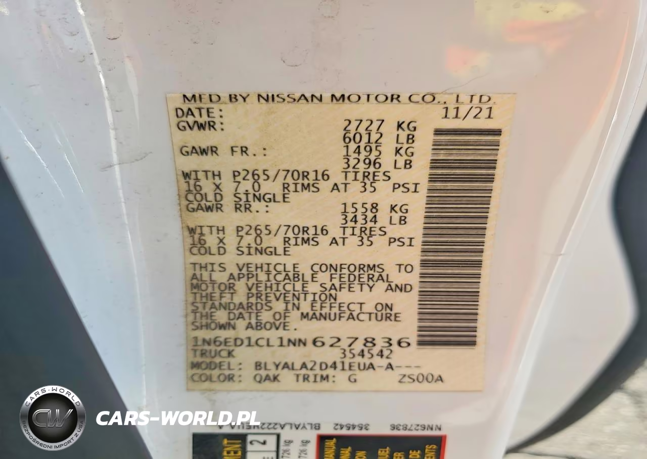 2022 Nissan Frontier S VIN:1N6ED1CL1NN627836 - 12