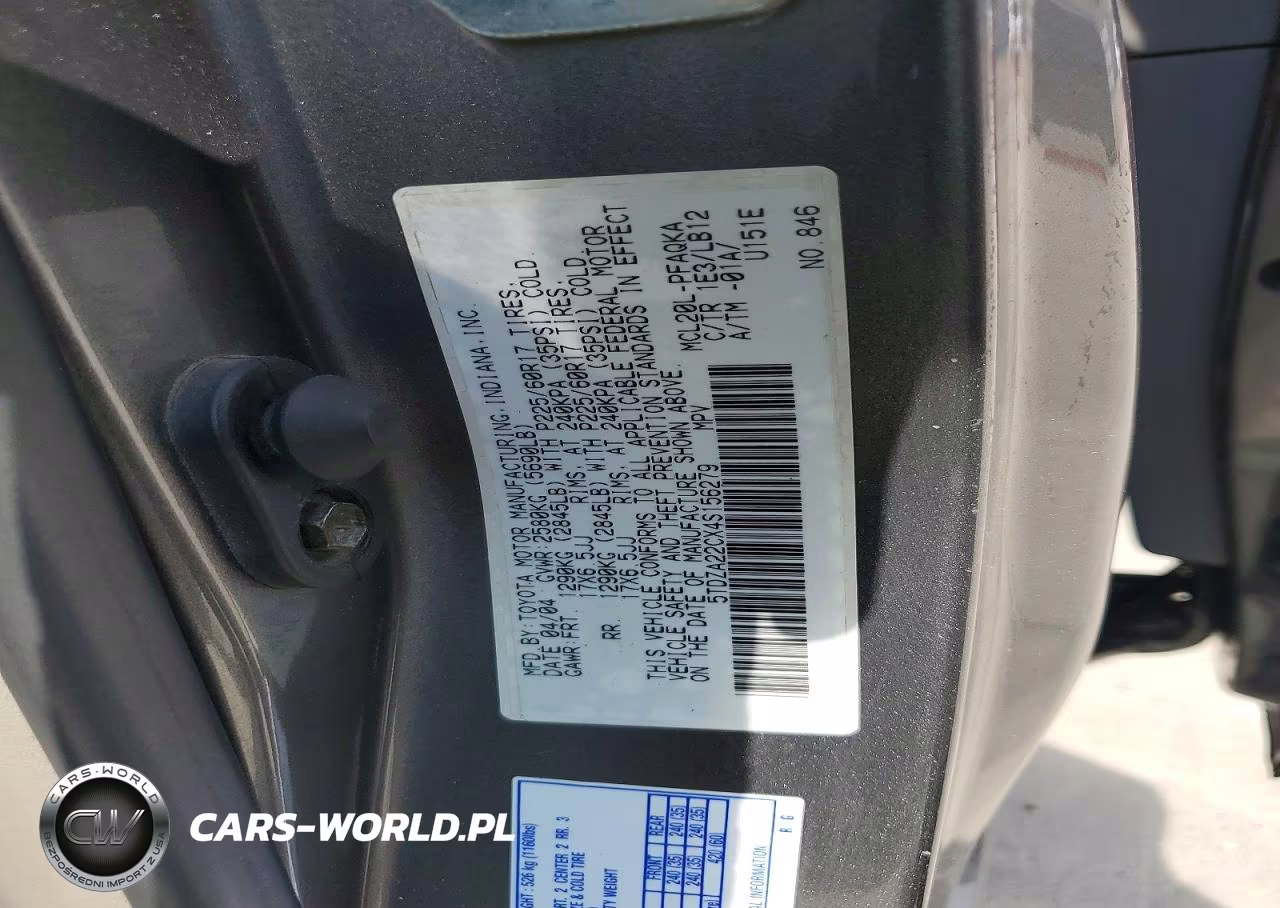 2004 Toyota Sienna Xle 7 Passenger VIN:5TDZA22CX4S156279 - 12