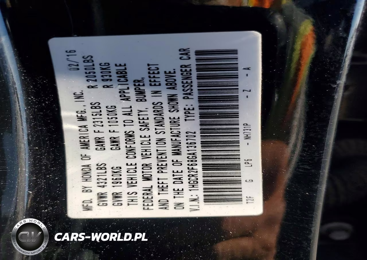 2016 Honda Accord Sport VIN:1HGCR2F68GA136702 - 13