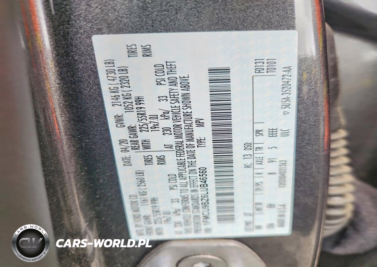2020 Ford Escape Se Sport VIN:1FMCU9BZ6LUB46560 - 13