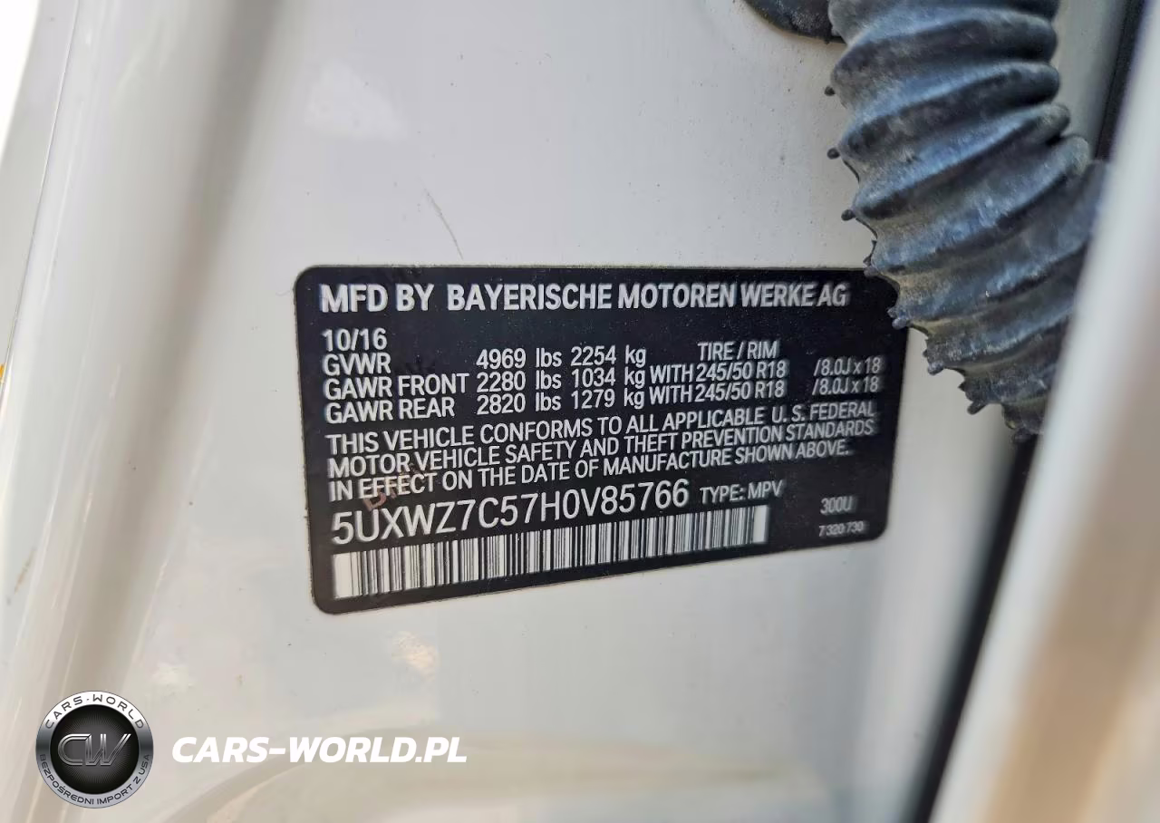 2017 BMW X3 Sdrive28I VIN:5UXWZ7C57H0V85766 - 12