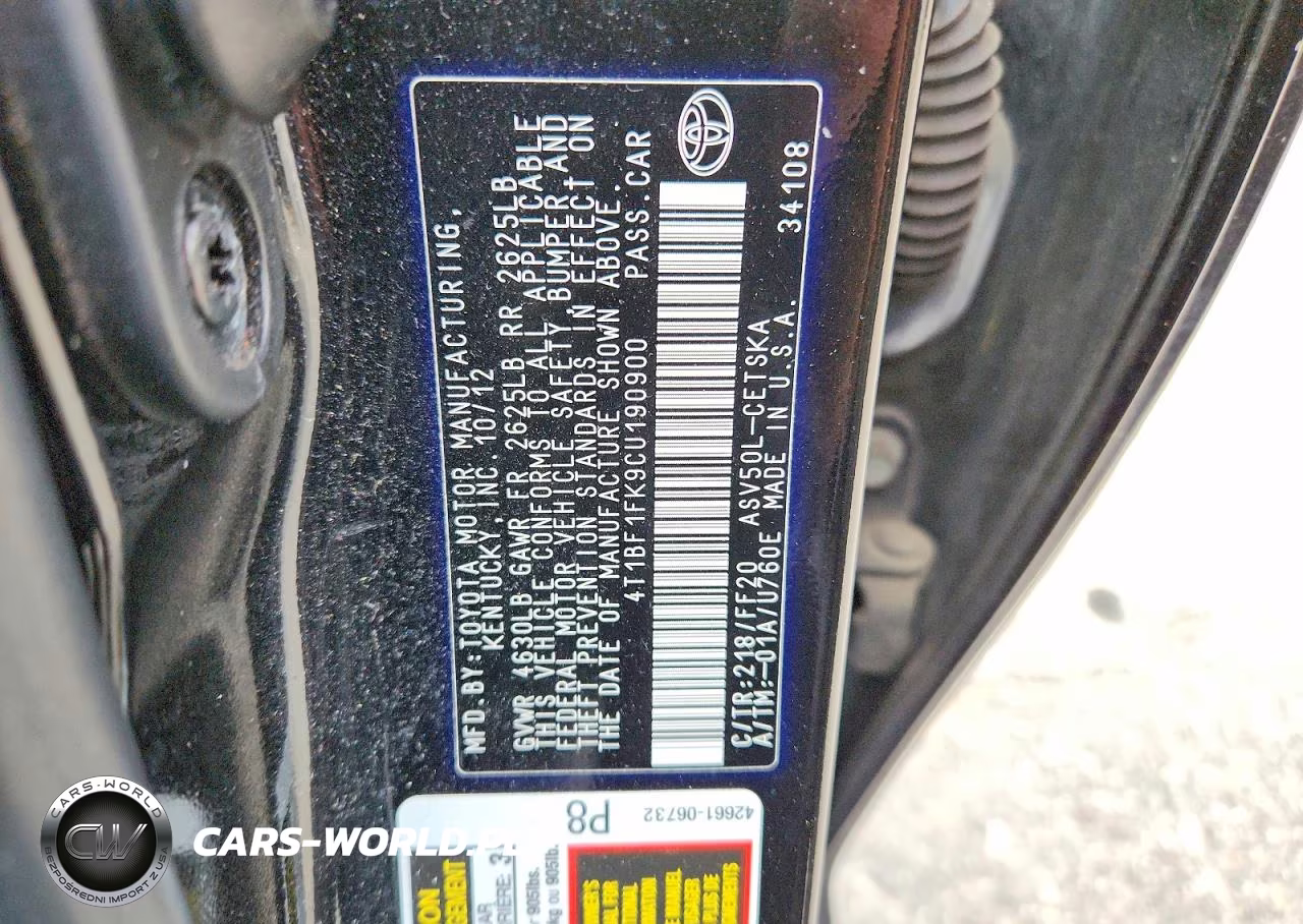 2012 Toyota Camry Se Sport Limited Edition VIN:4T1BF1FK9CU190900 - 12
