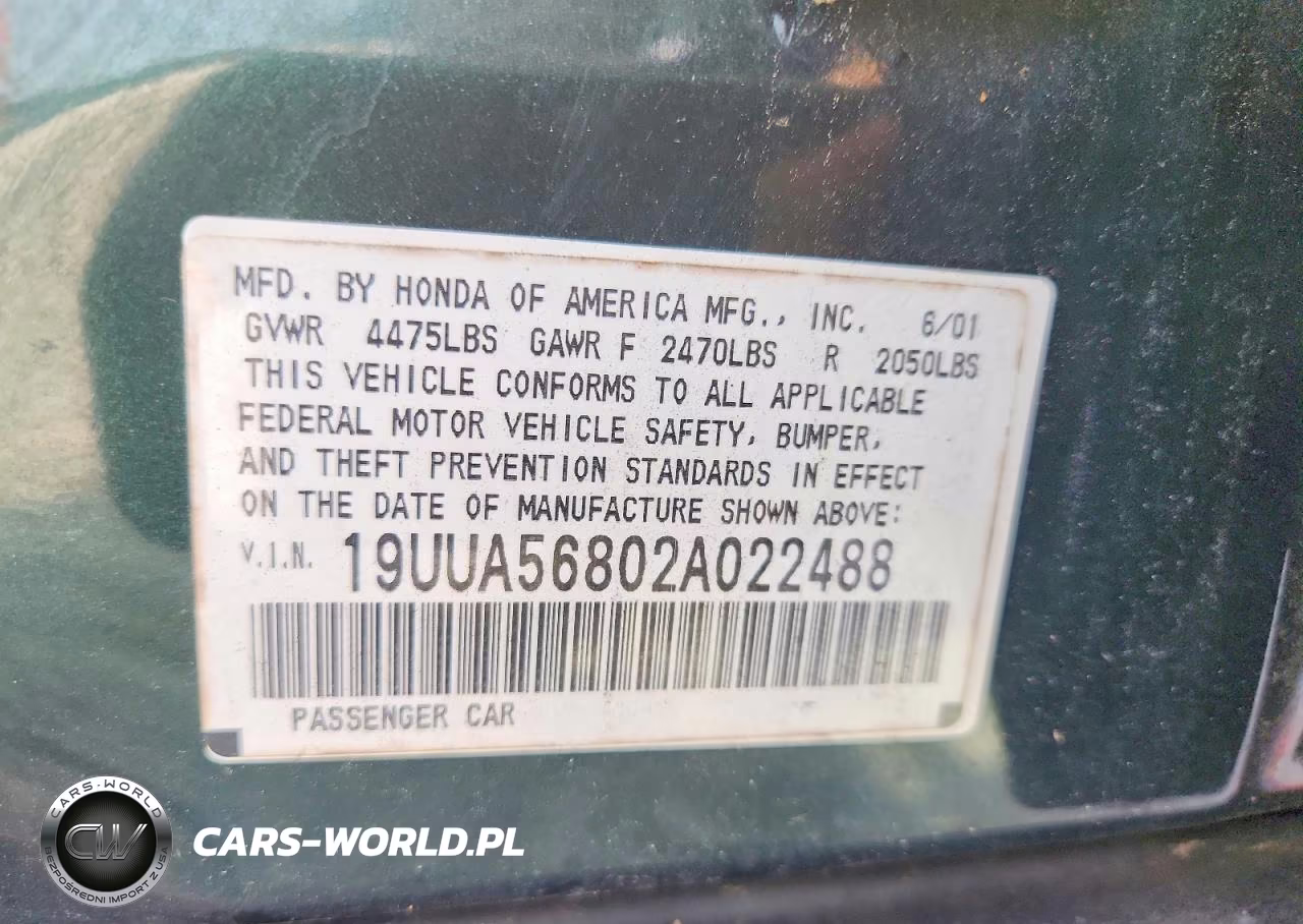 2002 Acura 3.2Tl Type-S VIN:19UUA56802A022488 - 12