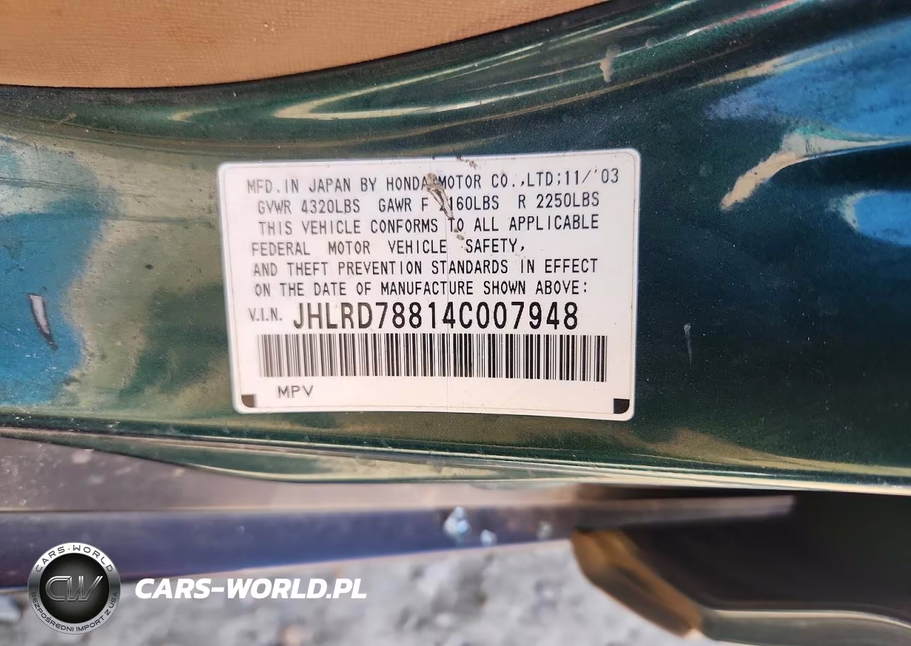 2004 Honda Cr-V Ex VIN:JHLRD78814C007948 - 13