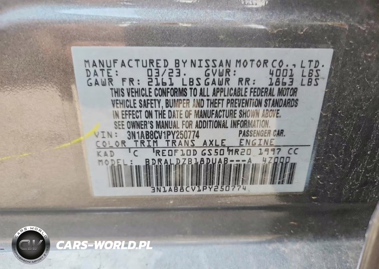 2023 Nissan Sentra Sv VIN:3N1AB8CV1PY250774 - 13