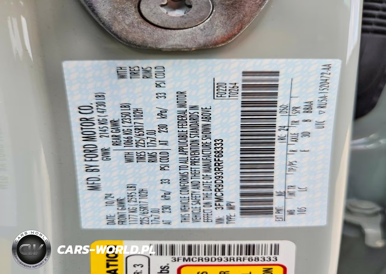 2024 Ford Bronco Sport Badlands VIN:3FMCR9D93RRF68333 - 14