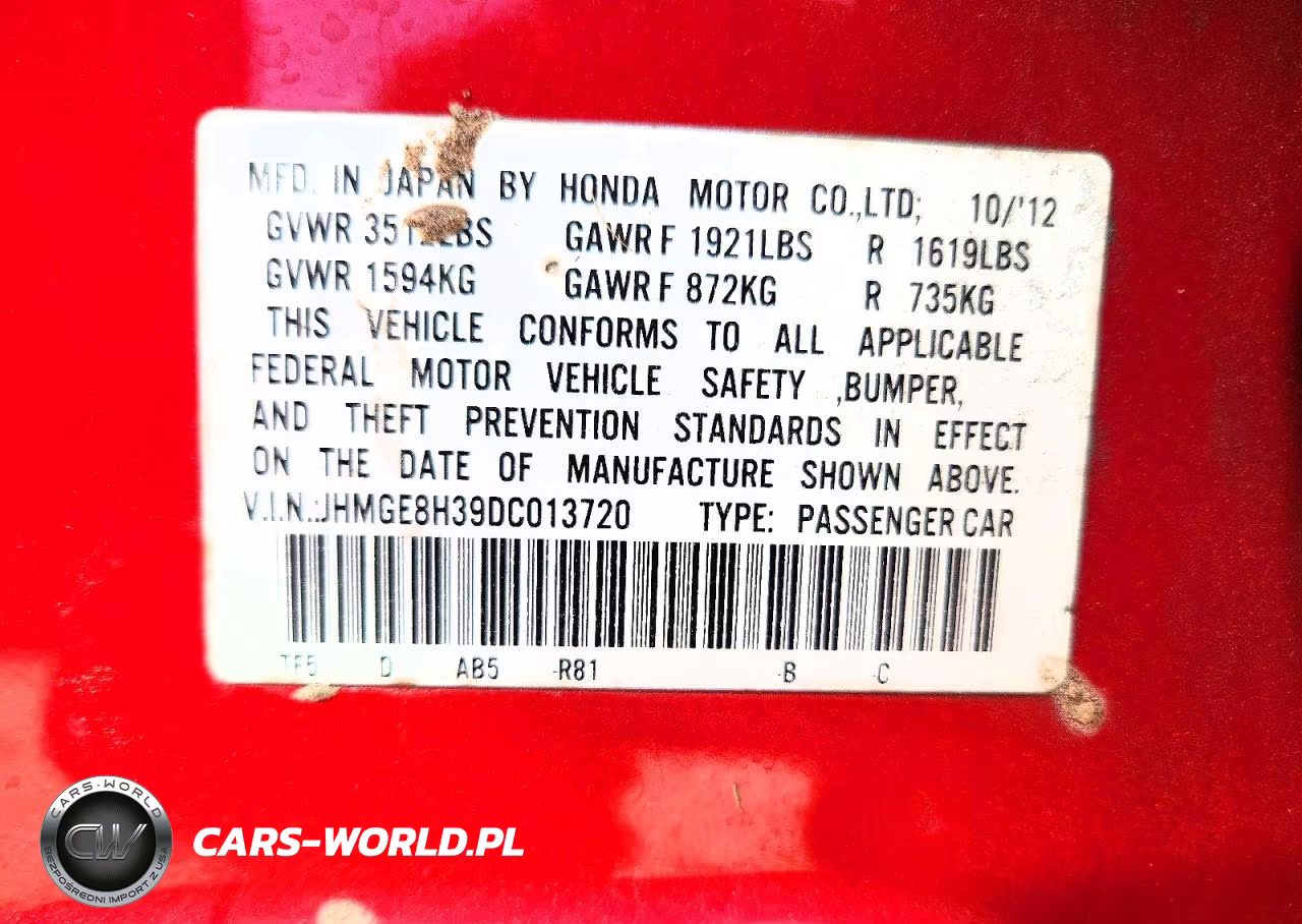 2013 Honda Fit VIN:JHMGE8H39DC013720 - 12