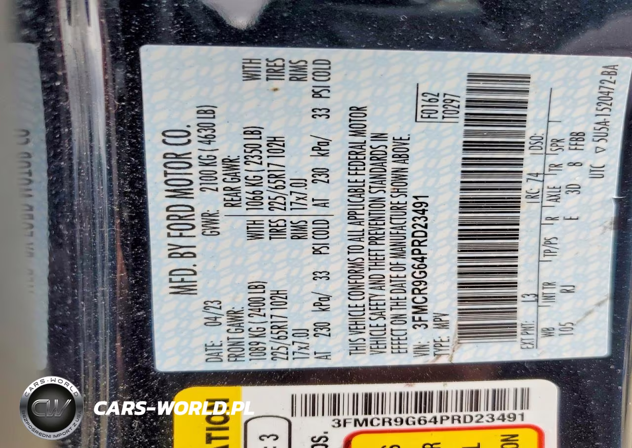 2023 Ford Bronco Sport Heritage VIN:3FMCR9G64PRD23491 - 14