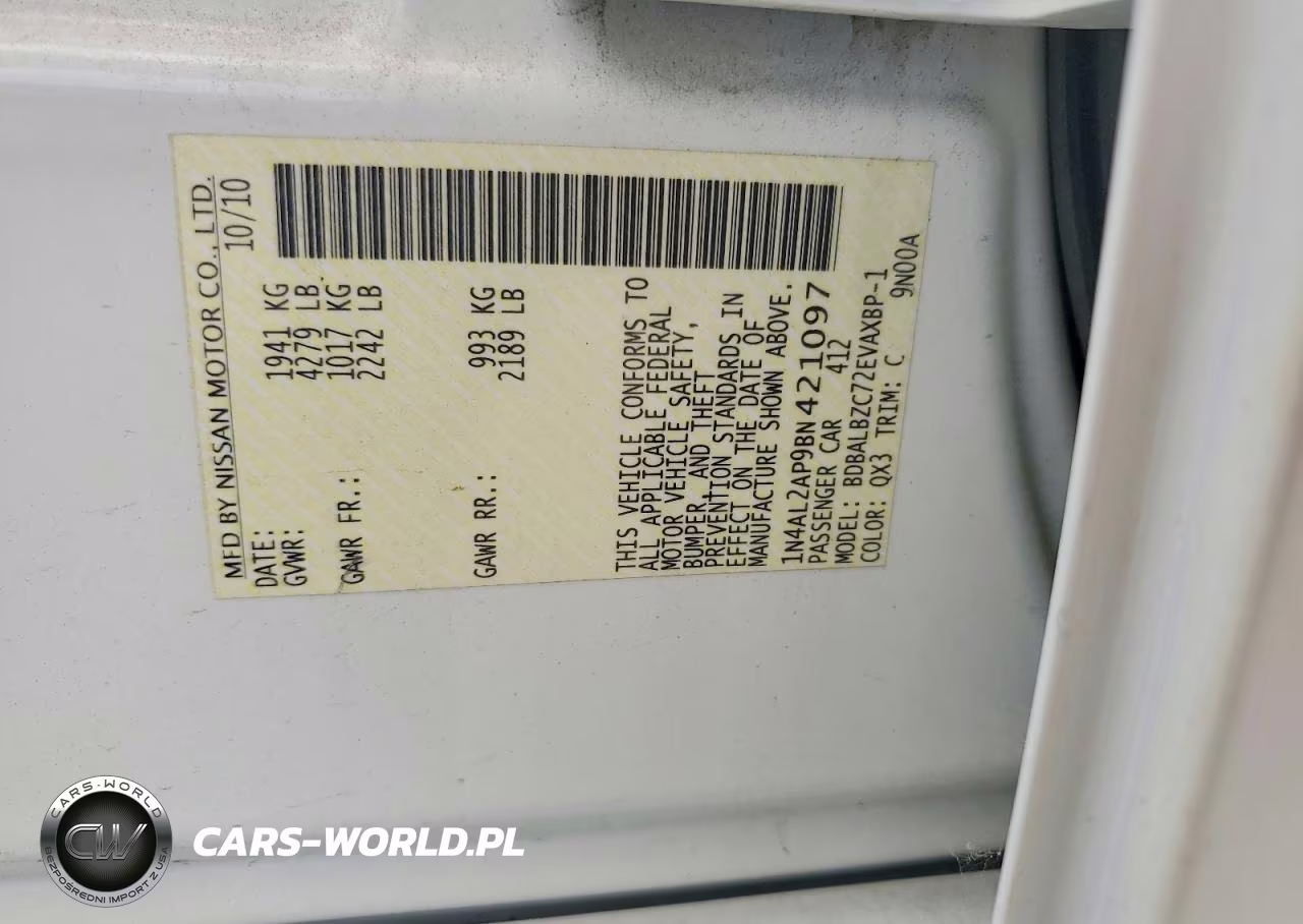 2011 Nissan Altima 2.5 VIN:1N4AL2AP9BN421097 - 12