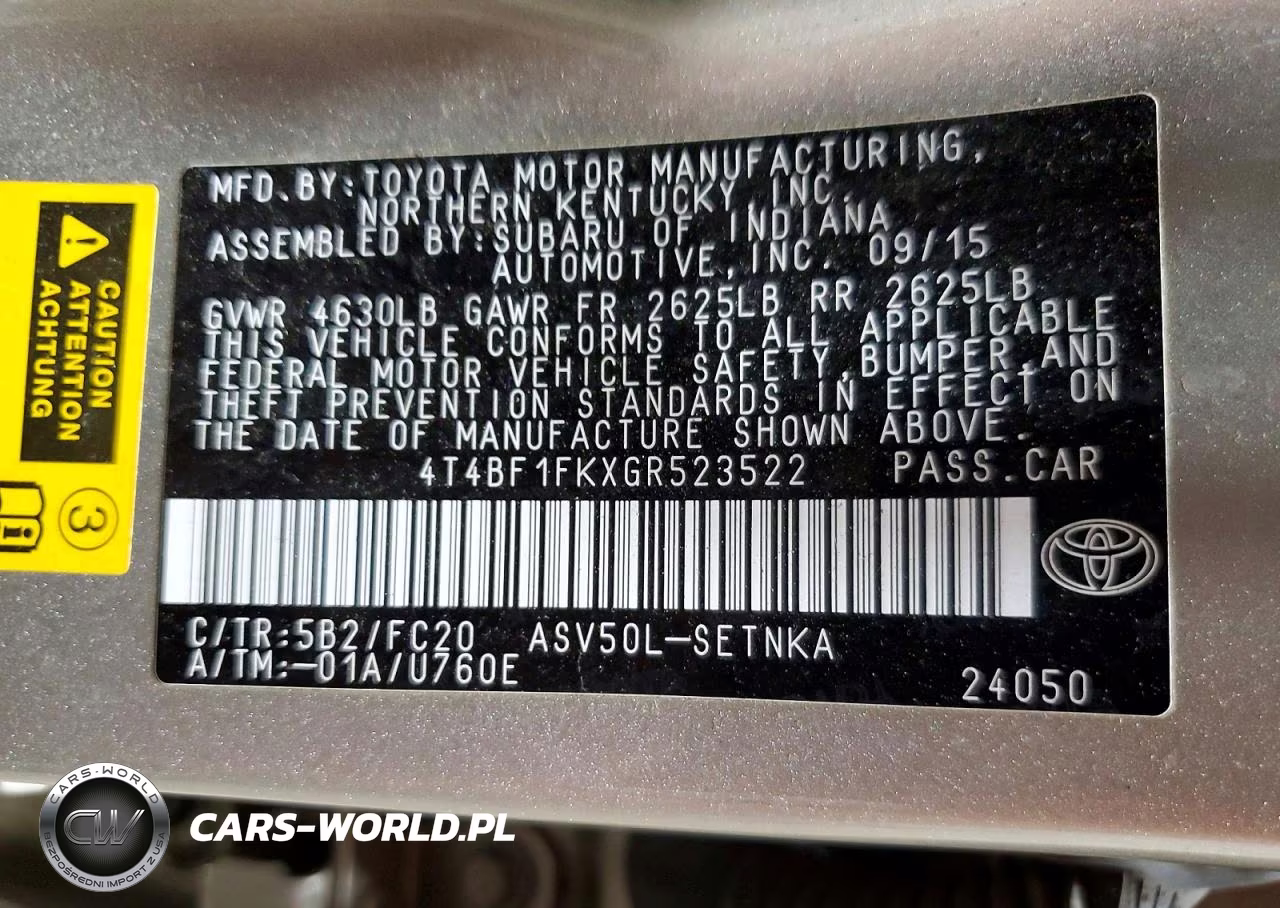 2016 Toyota Camry Le VIN:4T4BF1FKXGR523522 - 12