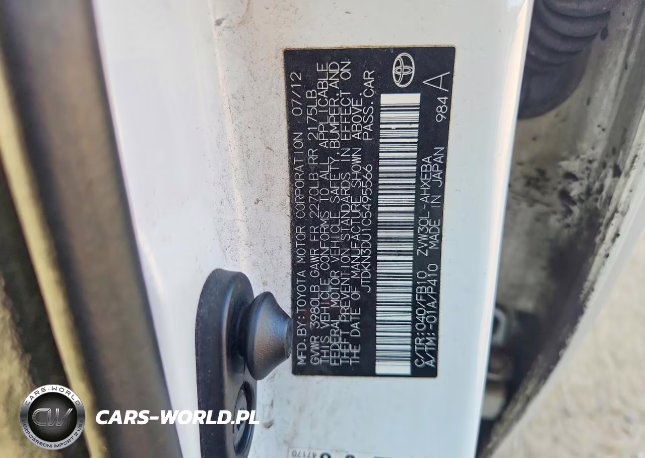 2012 Toyota Prius Two VIN:JTDKN3DU1C5495566 - 12