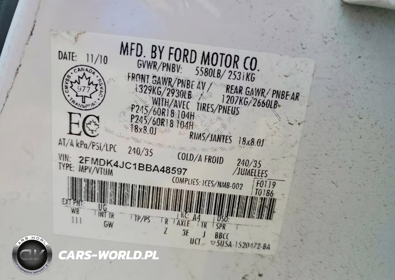 2011 Ford Edge Sel VIN:2FMDK4JC1BBA48597 - 12