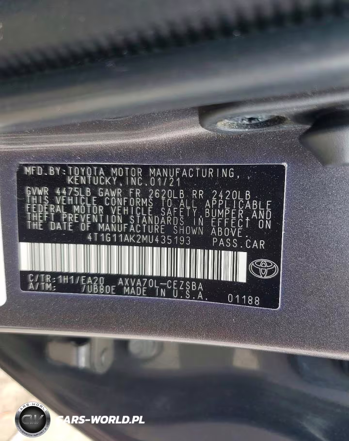 2021 Toyota Camry Se VIN:4T1G11AK2MU435193 - 12