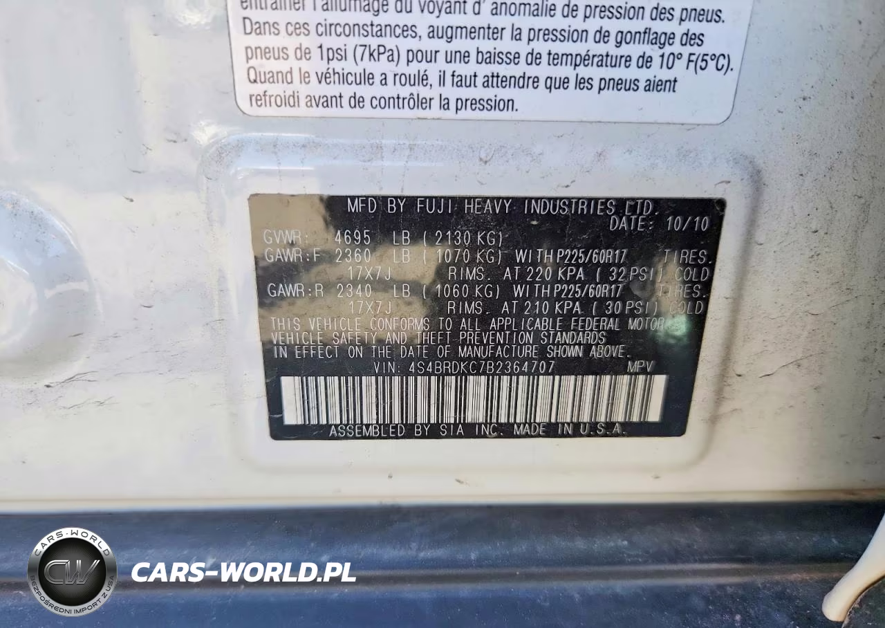 2011 Subaru Outback VIN:4S4BRDKC7B2364707 - 13
