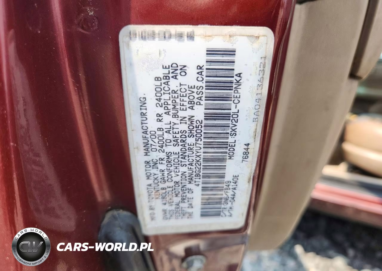 2000 Toyota Camry Le VIN:4T1BG22KXYU750052 - 12