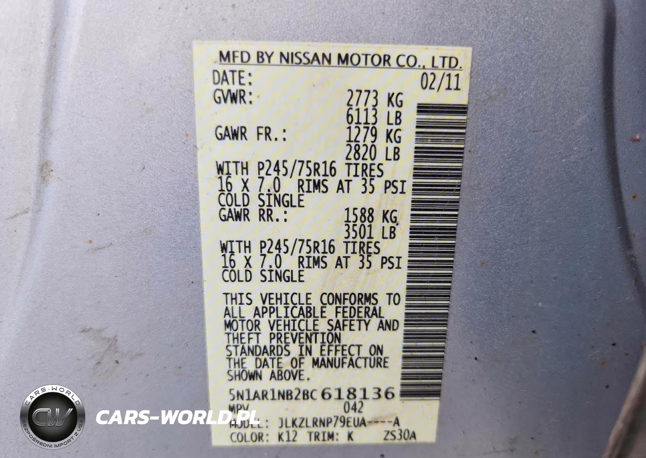 2011 Nissan Pathfinder S VIN:5N1AR1NB2BC618136 - 13