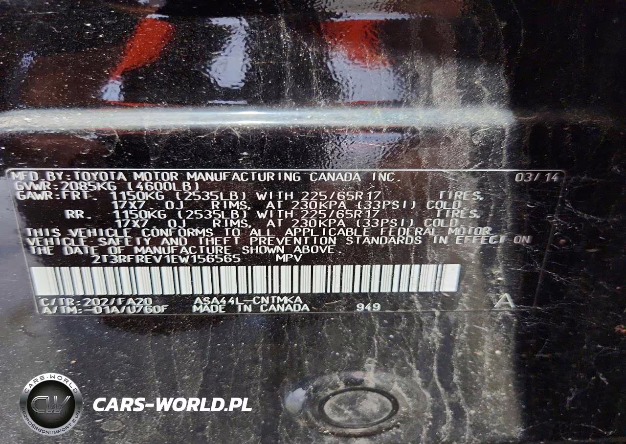 2014 Toyota Rav4 Xle VIN:2T3RFREV1EW156565 - 13