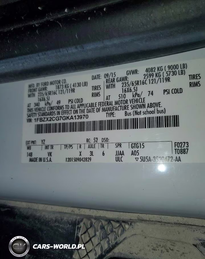 2016 Ford Transit-350 Xl VIN:1FBZX2CG7GKA13970 - 14