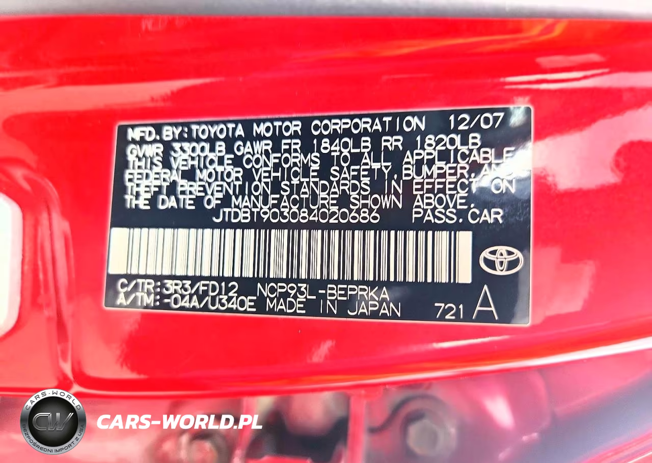 2008 Toyota Yaris Base VIN:JTDBT903084020686 - 12