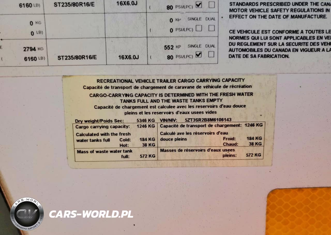 2021 Forest River Sabre Camper VIN:5ZT3SR2B8M6106143 - 8