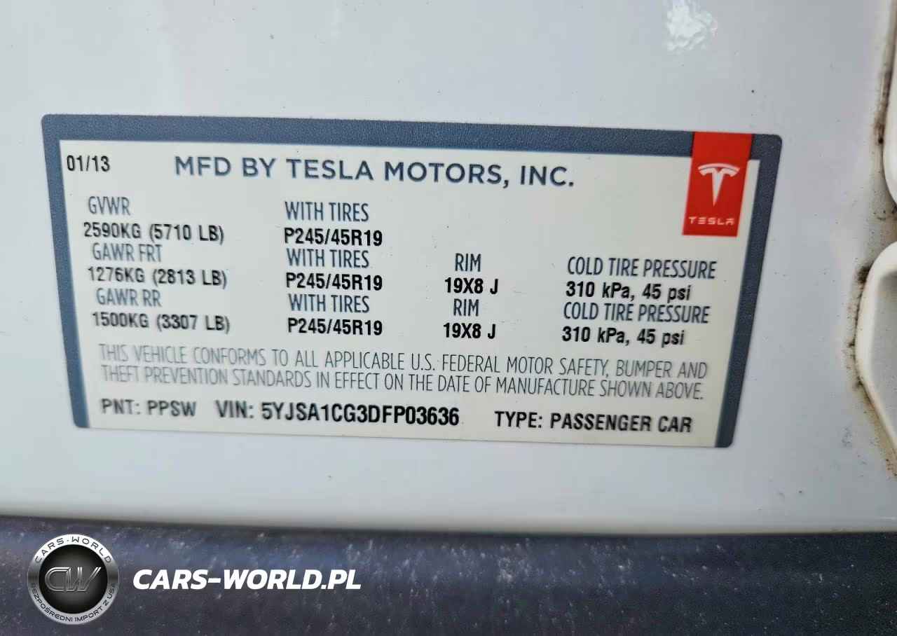 2013 Tesla Model S VIN:5YJSA1CG3DFP03636 - 12