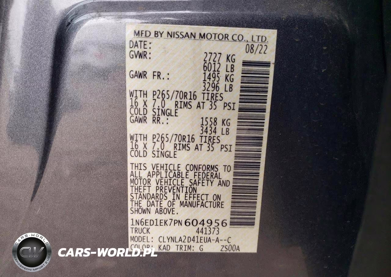 2023 Nissan Frontier S VIN:1N6ED1EK7PN604956 - 12