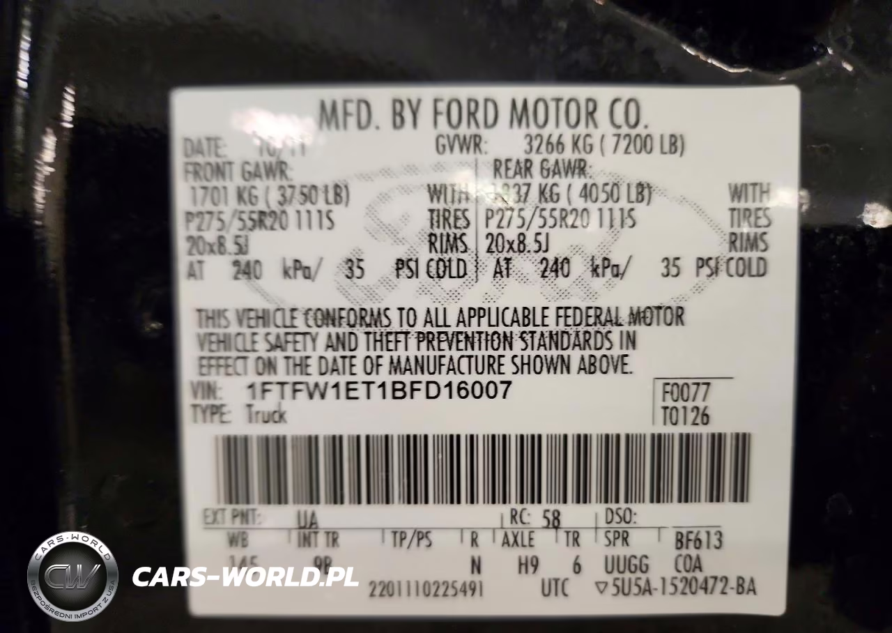 2011 Ford F150 Supercrew VIN:1FTFW1ET1BFD16007 - 12
