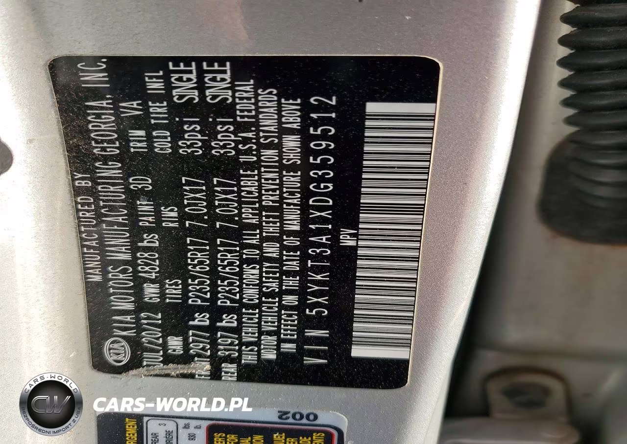 2013 Kia Sorento Lx VIN:5XYKT3A1XDG359512 - 13