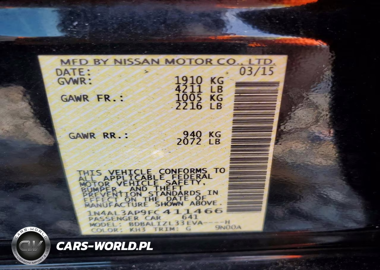2015 Nissan Altima 2.5 Sv VIN:1N4AL3AP9FC411466 - 12