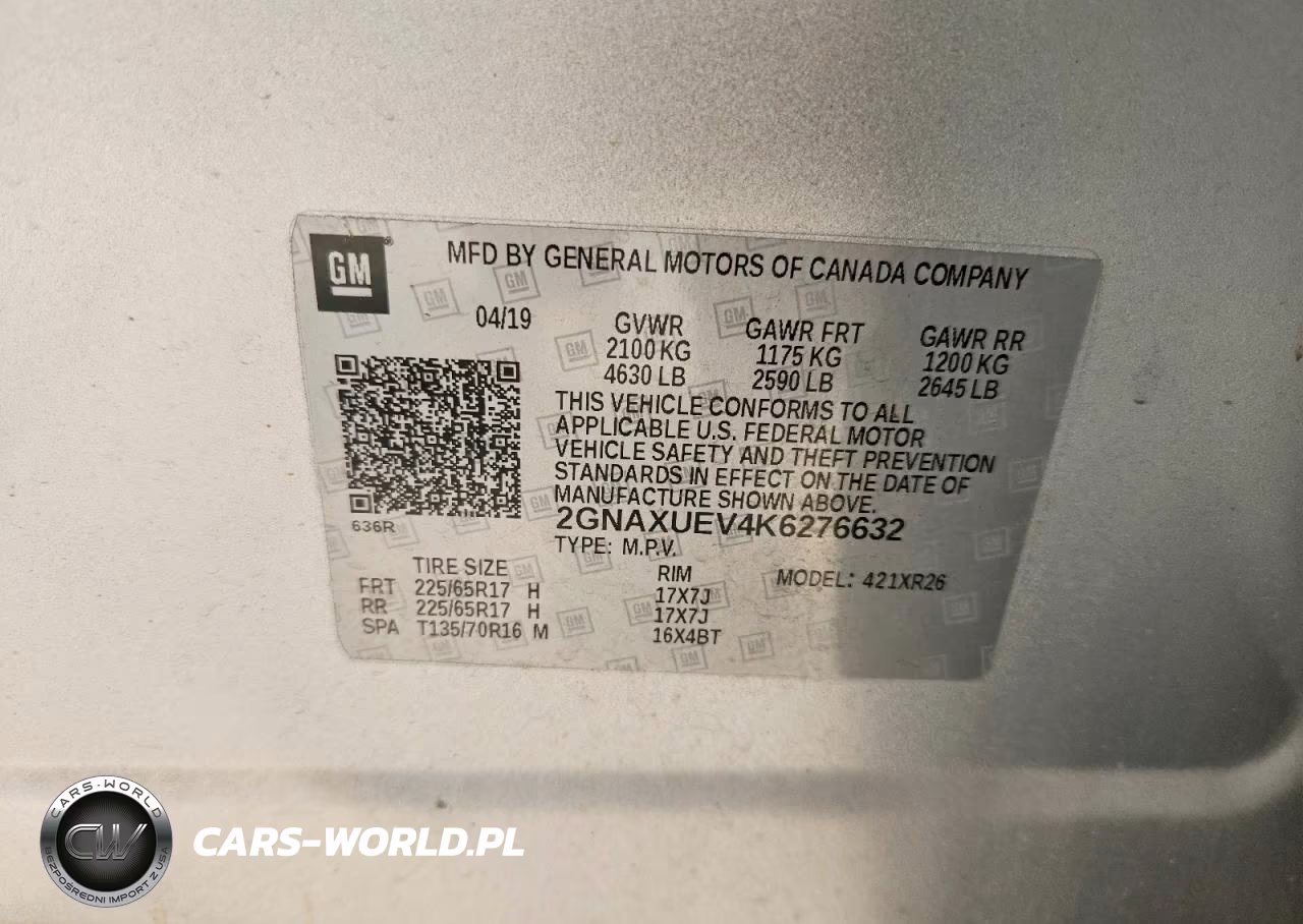 2019 Chevrolet Equinox Lt VIN:2GNAXUEV4K6276632 - 13
