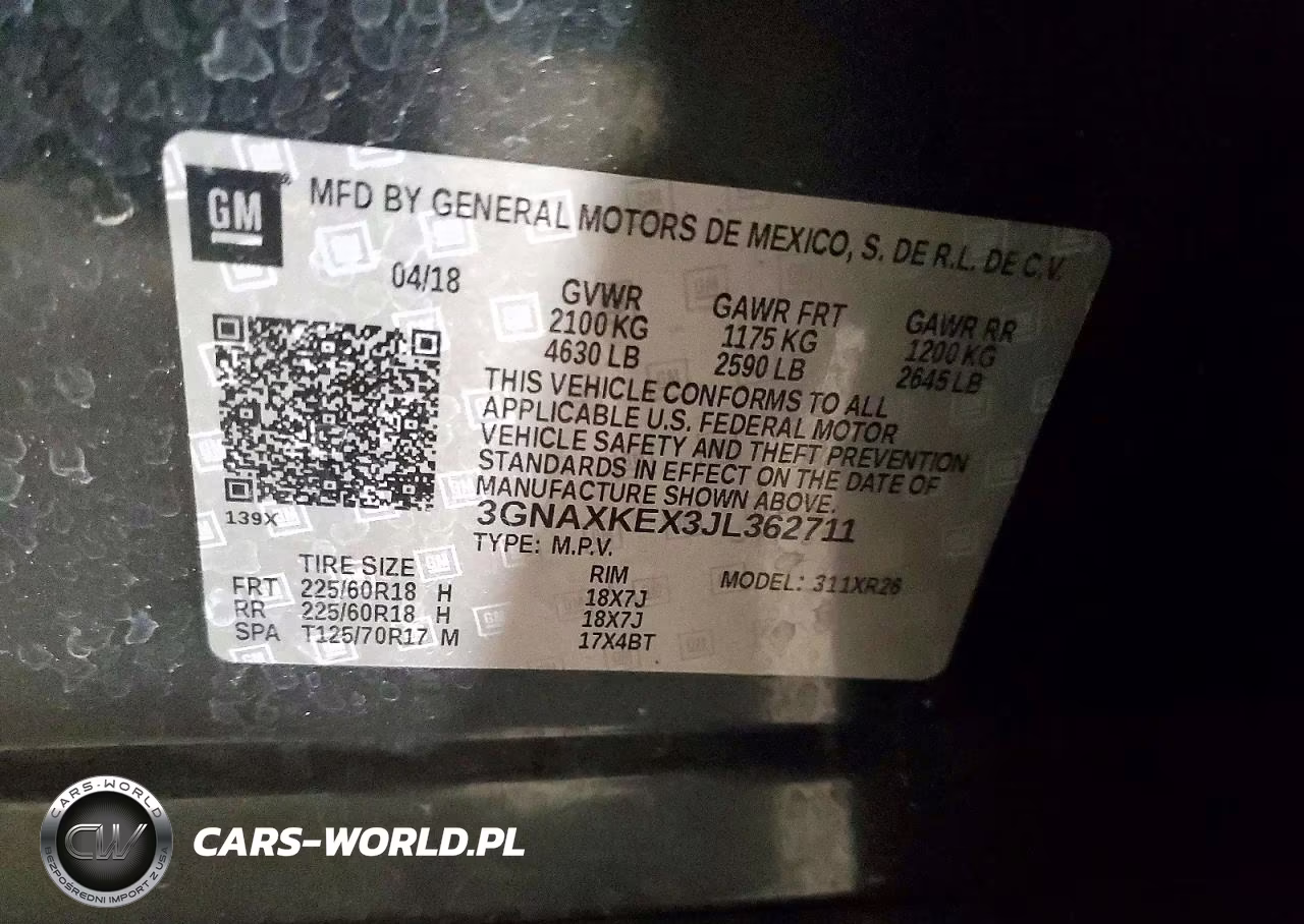 2018 Chevrolet Equinox Lt VIN:3GNAXKEX3JL362711 - 13