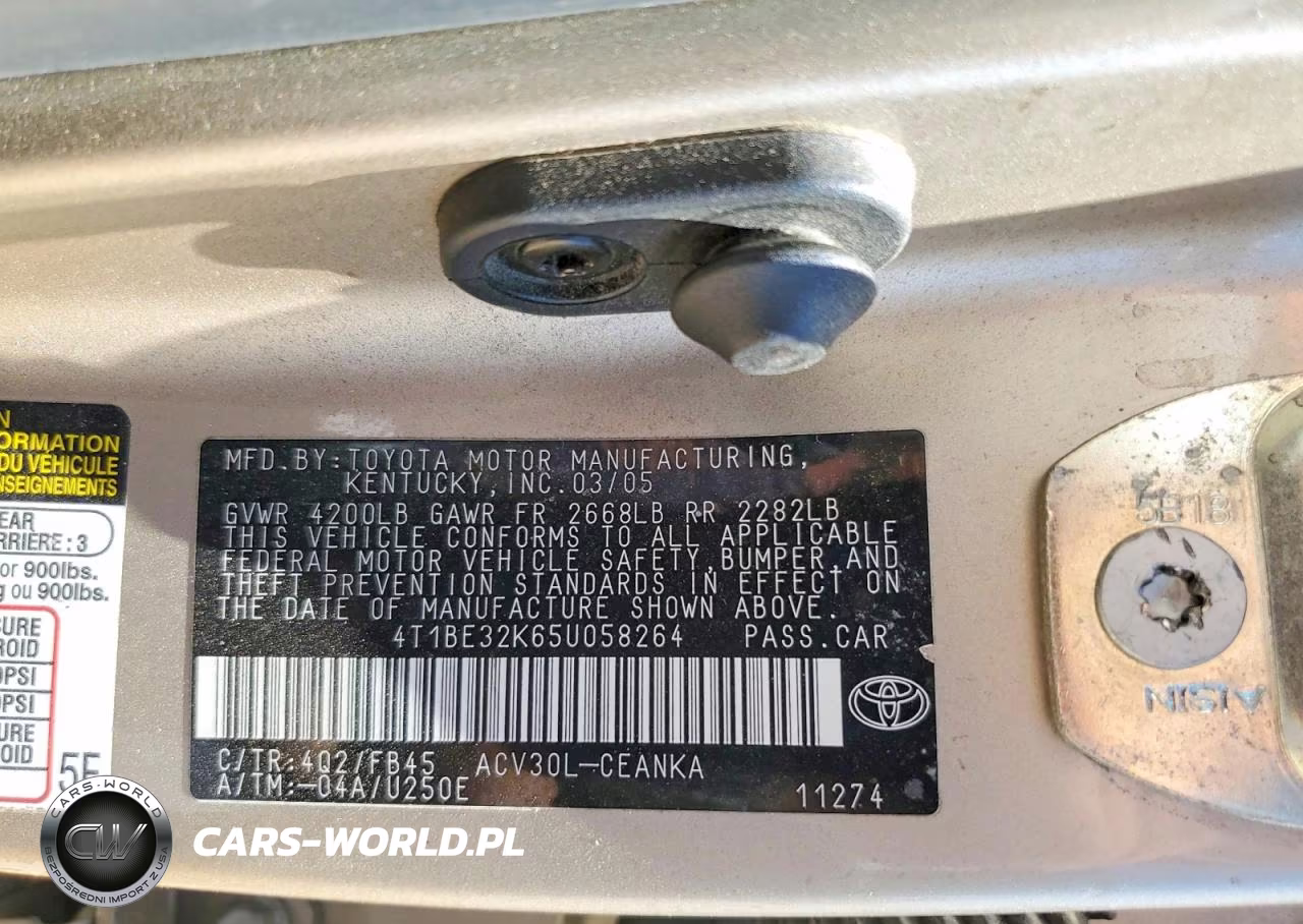 2005 Toyota Camry Le VIN:4T1BE32K65U058264 - 12