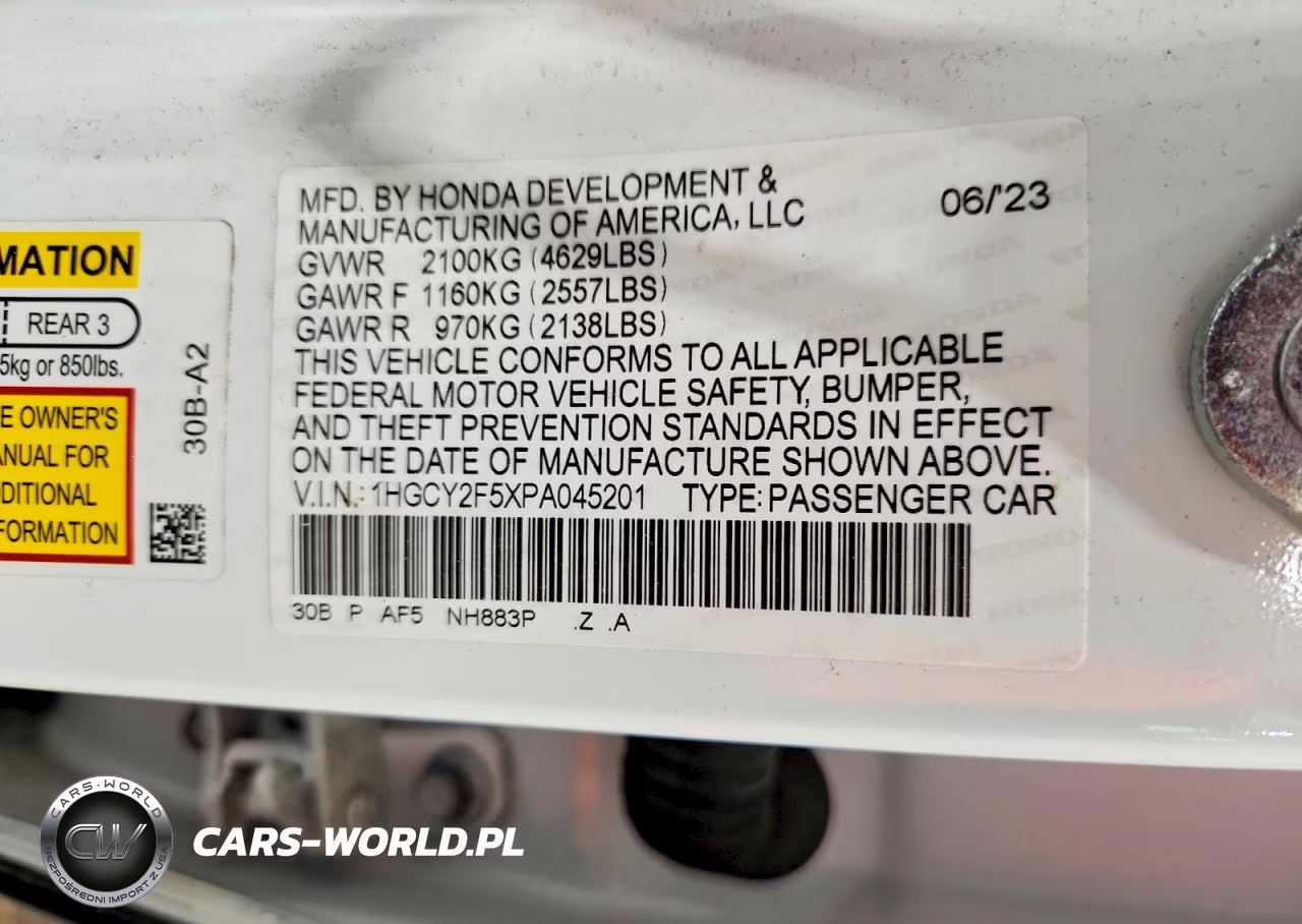 2023 Honda Accord Hybrid Sport VIN:1HGCY2F5XPA045201 - 12