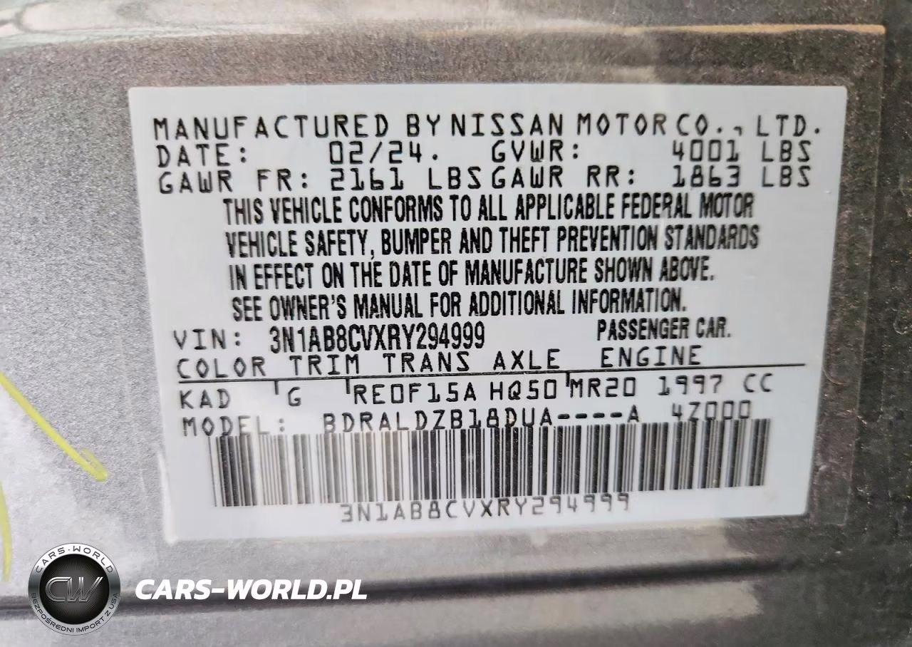 2024 Nissan Sentra Sv VIN:3N1AB8CVXRY294999 - 12