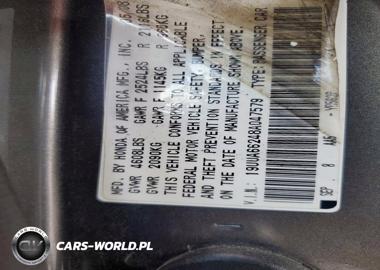 2008 Acura Tl VIN:19UUA66248A047579 - 12