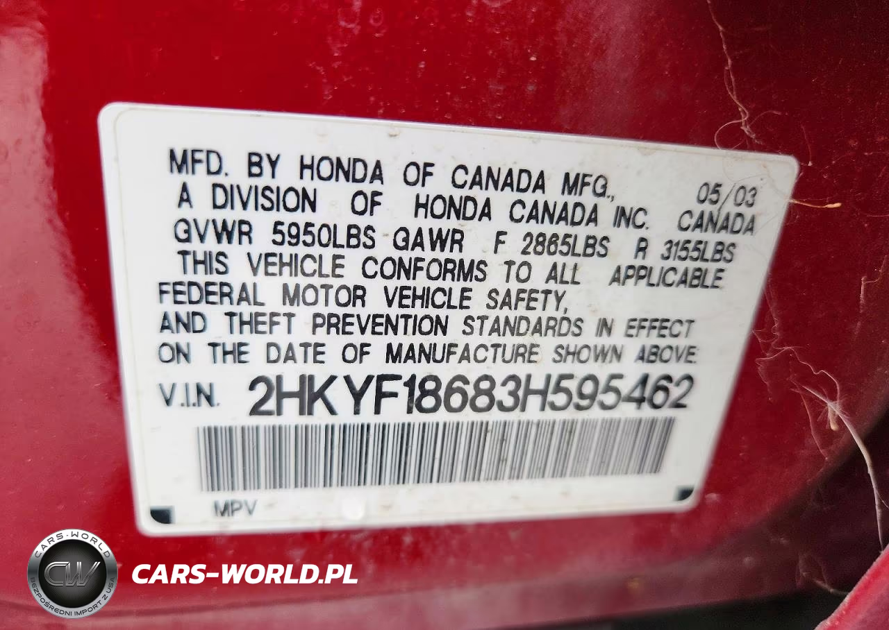 2003 Honda Pilot Exl VIN:2HKYF18683H595462 - 13
