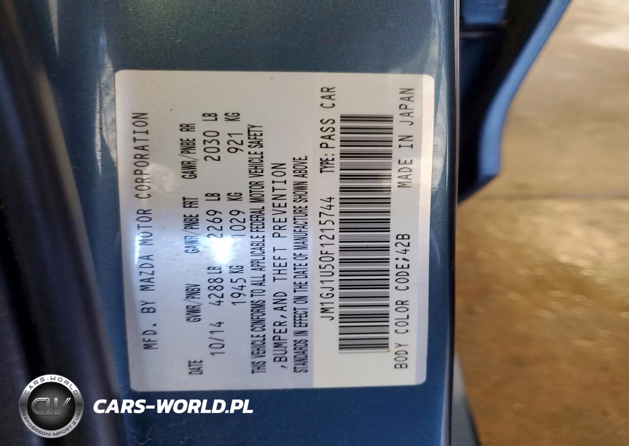2015 Mazda 6 Sport VIN:JM1GJ1U50F1215744 - 12