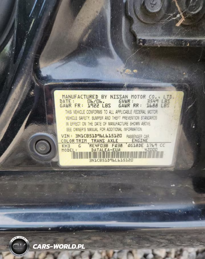 2006 Nissan Sentra 1.8 VIN:3N1CB51D96L615120 - 12