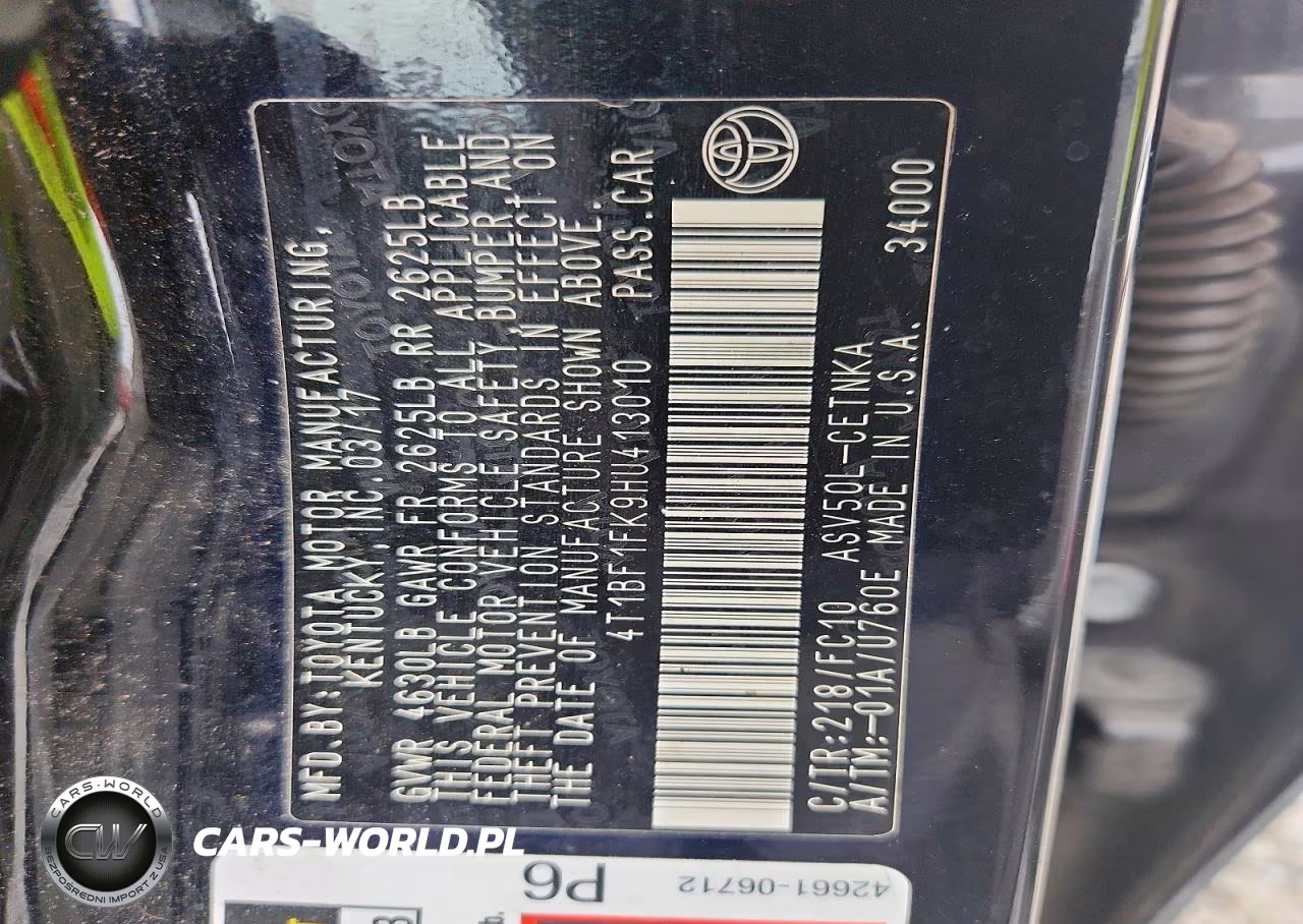 2017 Toyota Camry Le VIN:4T1BF1FK9HU413010 - 12