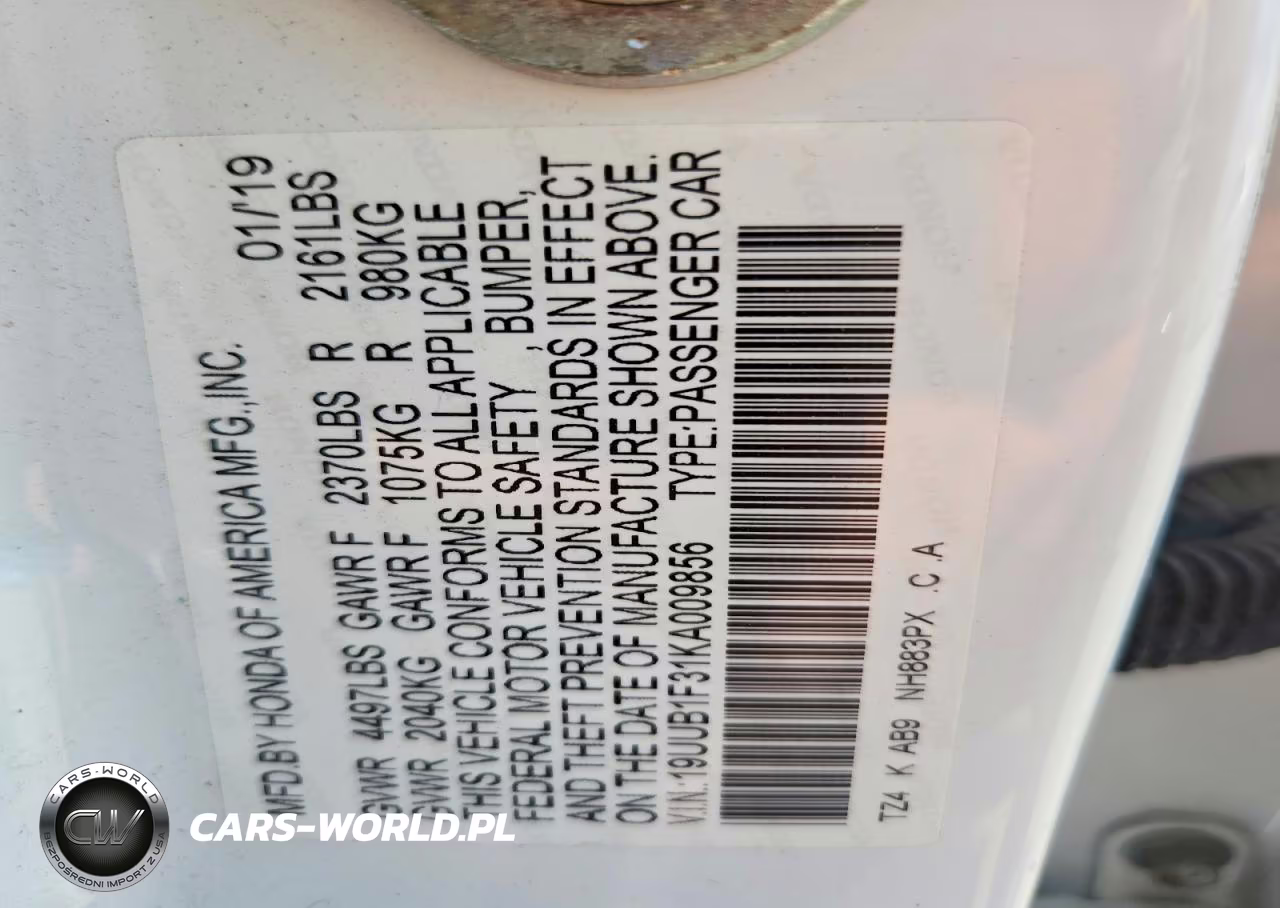 2019 Acura Tlx VIN:19UUB1F31KA009856 - 12