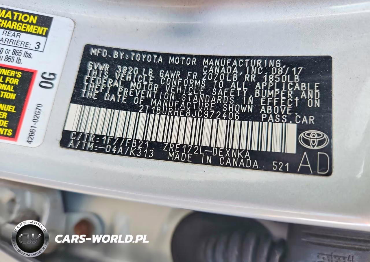 2018 Toyota Corolla Le VIN:2T1BURHE8JC972406 - 12