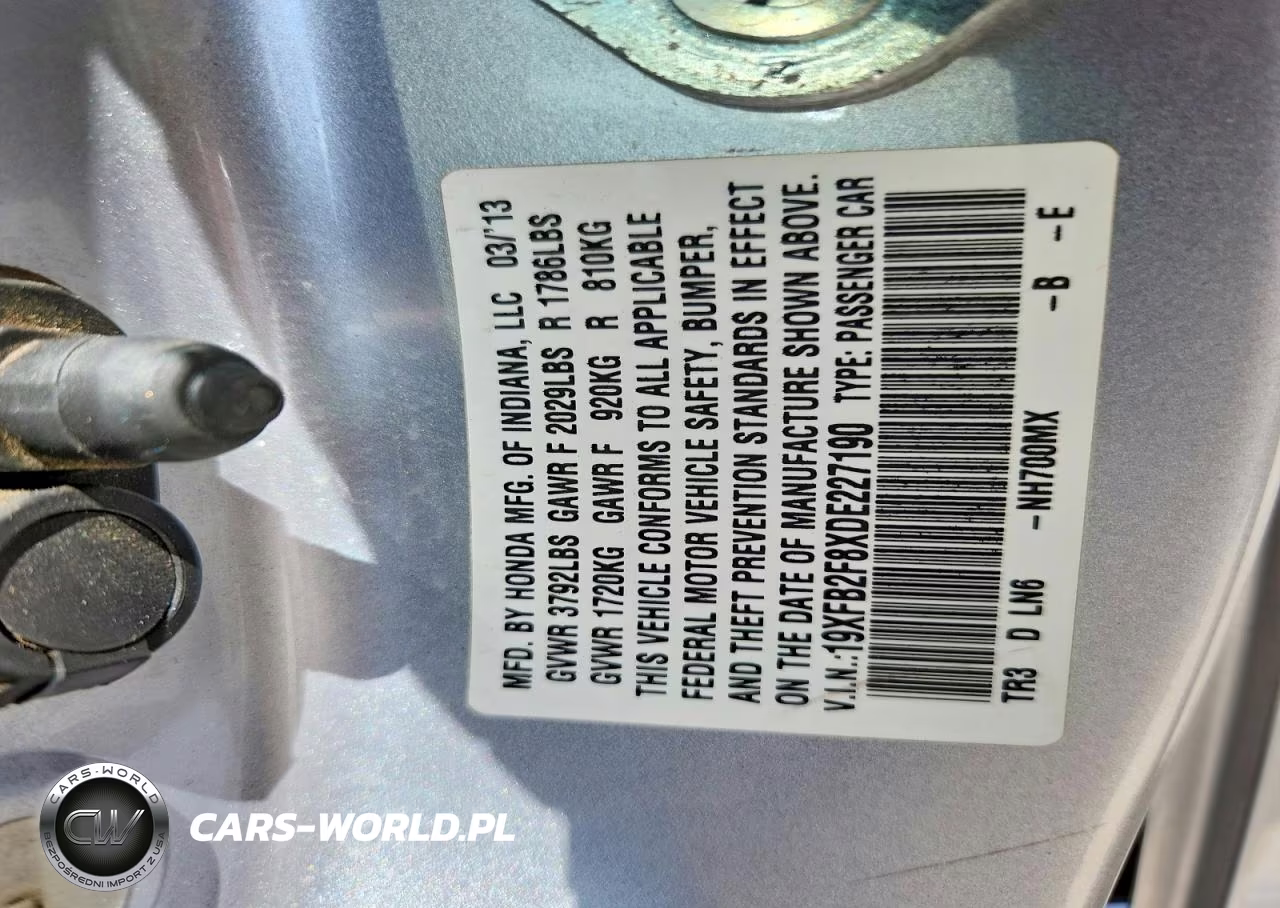 2013 Honda Civic Ex VIN:19XFB2F8XDE227190 - 12