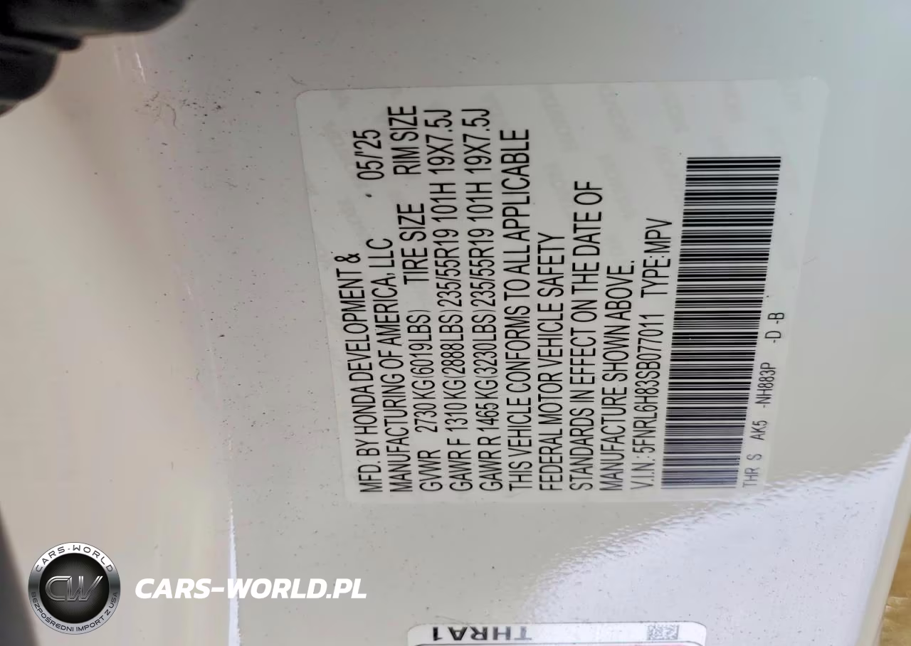2025 Honda Odyssey Touring VIN:5FNRL6H83SB077011 - 13