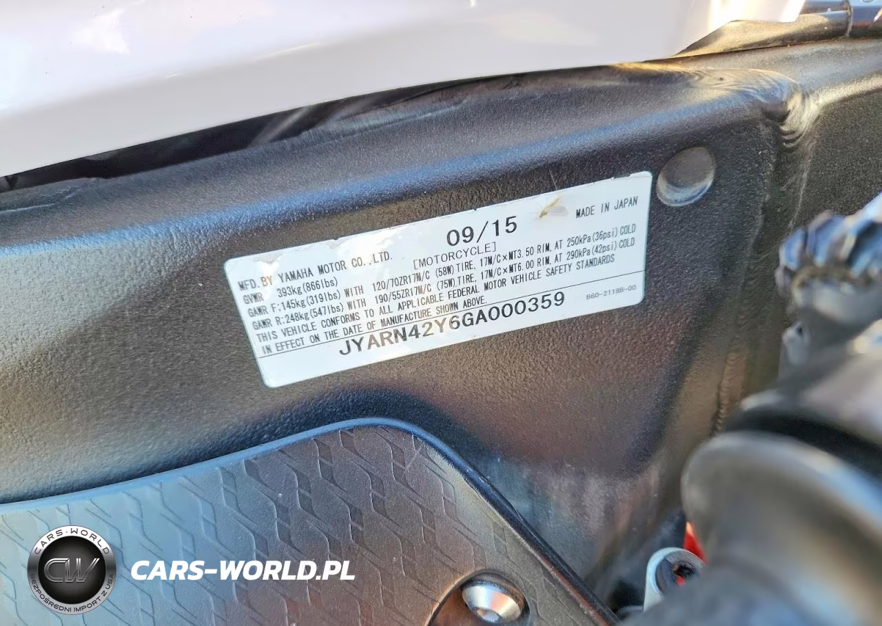 2016 Yamaha Yzfr1S C VIN:JYARN42Y6GA000359 - 9